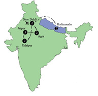 Hermes Tours exclusively Gay Tour to India map